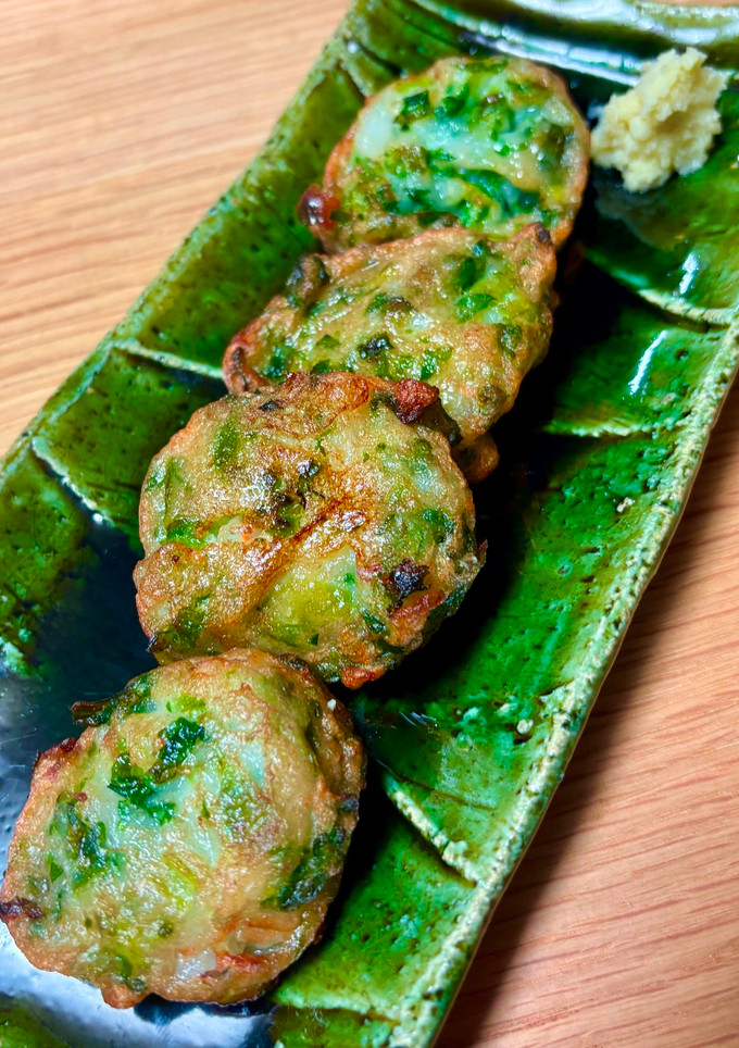 菜の花とエビのすり身揚げ-レシピのメイン写真