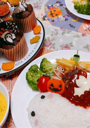 2024 ハロウィン　キッズプレート-レシピのメイン写真
