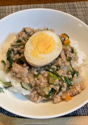 豚ひき肉ニラ丼-レシピのメイン写真