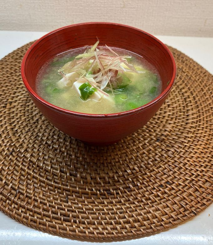 ピーマンのヘタと豆腐の味噌汁-レシピのメイン写真