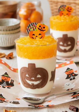 ハロウィン♪濃厚ミルク＆みかんゼリー-レシピのメイン写真