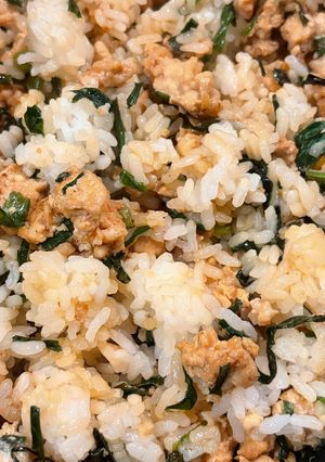 ニラとひき肉の混ぜご飯-レシピのメイン写真