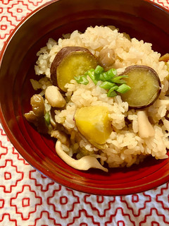 さつま芋と茸の炊き込みご飯 -レシピのメイン写真