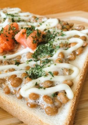 納豆トースト（あおさ）-レシピのメイン写真