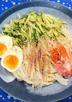 ごまだれポン酢風 冷しぶっかけそうめん-レシピのメイン写真