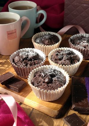 米粉で作る☆簡単濃厚チョコマフィン。-レシピのメイン写真