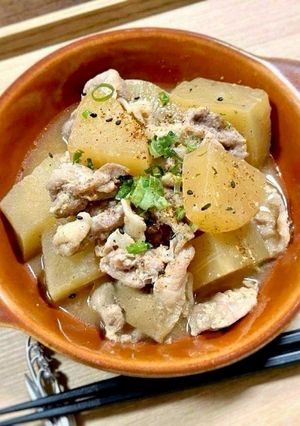 【炊飯器で】豚こまと大根のモツ煮風-レシピのメイン写真