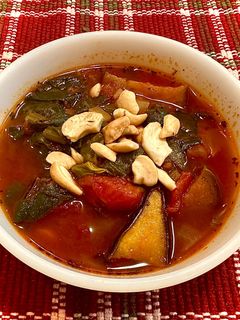 ヴィーガン/茄子とほうれん草トマトスープ-レシピのメイン写真