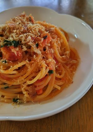 カリカリツナパン粉とトマトのパスタ-レシピのメイン写真