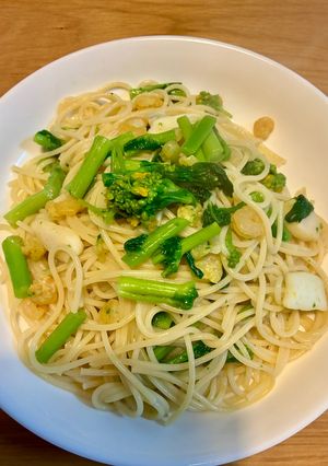 菜の花とシーフードのパスタ-レシピのメイン写真