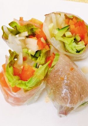 栄養士の卵☆簡単！野菜たっぷり生春巻き-レシピのメイン写真
