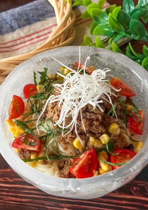 余ったそうめんで！ジャージャー麺風混ぜそうめん-レシピのメイン写真