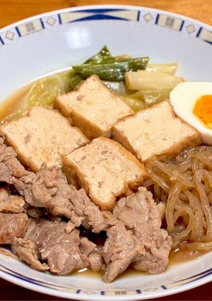 簡単！厚揚げと豚こまで肉豆腐-レシピのメイン写真