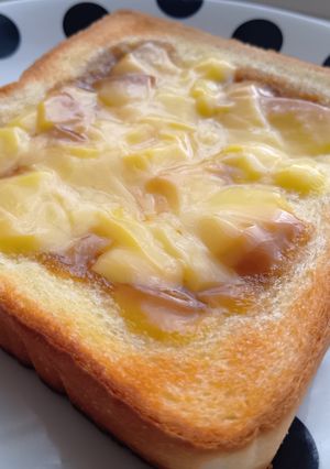 美味し過ぎて罪深い♡バターぷりんトースト-レシピのメイン写真