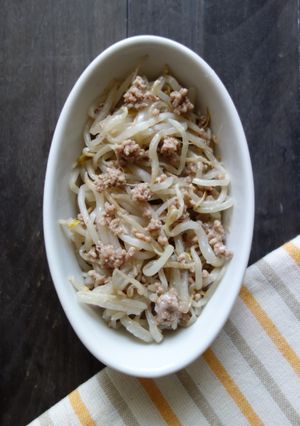 レンジで★和風もやしとひき肉の和えもの-レシピのメイン写真