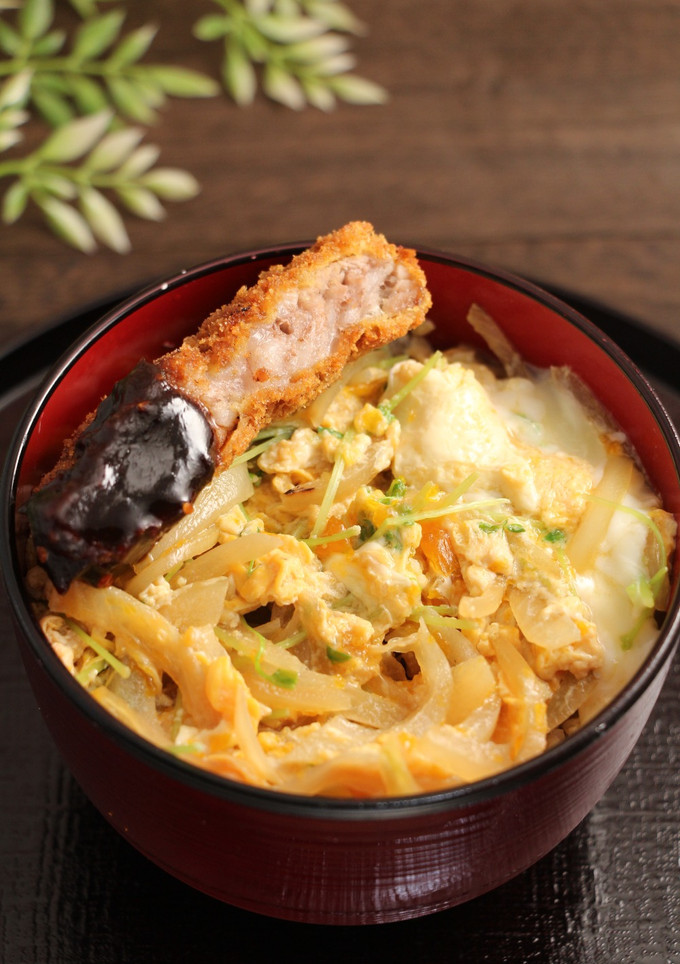 簡単！豆苗たまご丼　カツ添え-レシピのメイン写真