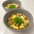 豆腐となめこのかきたまスープ煮
