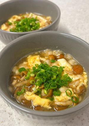 豆腐となめこのかきたまスープ煮-レシピのメイン写真