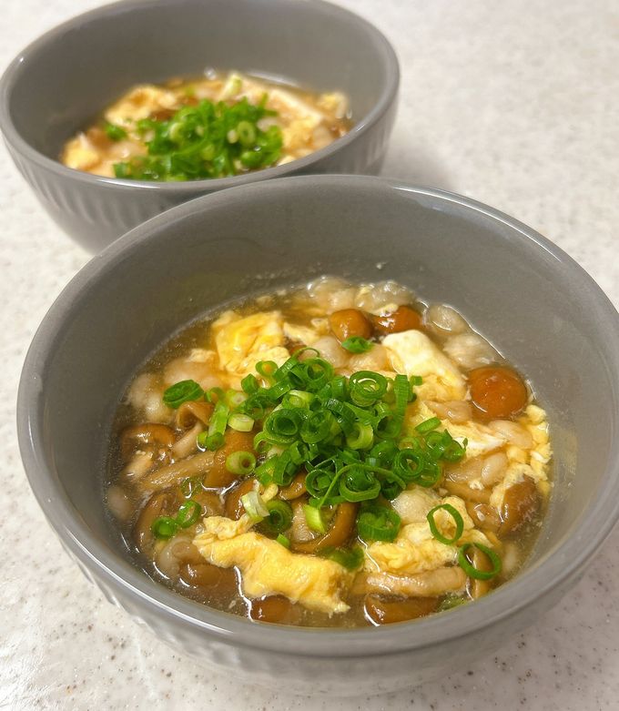 豆腐となめこのかきたまスープ煮-レシピのメイン写真