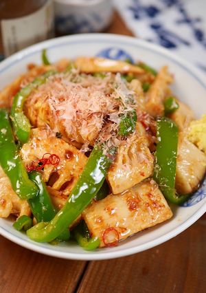 たけのことピーマンの生姜醤油おかか和え♪-レシピのメイン写真