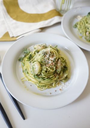 金ごまとほうれん草のジェノベーゼパスタ-レシピのメイン写真