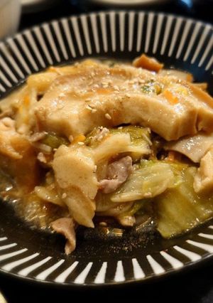 【作りおき】豚こま白菜うま煮（車麩入り）-レシピのメイン写真