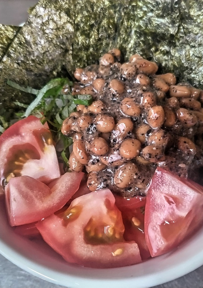 トマトと納豆とシソのまぜご飯-レシピのメイン写真