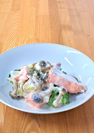 鮭ときのこのクリーム煮-レシピのメイン写真