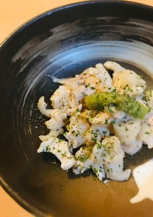 鶏皮の塩茹で●わさびしょうゆ-レシピのメイン写真