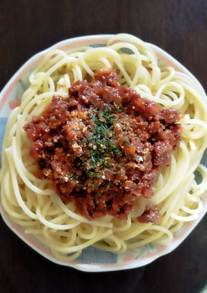ミートソースパスタ＆ミートソースうどん-レシピのメイン写真