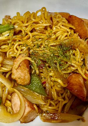 冷蔵庫の☆残り野菜と☆袋ラーメンで簡単焼きそば☆-レシピのメイン写真