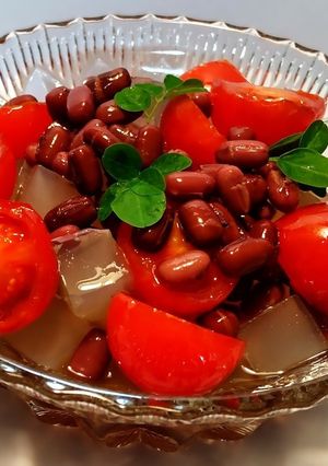 「トマトみつ豆」+酢小豆-レシピのメイン写真