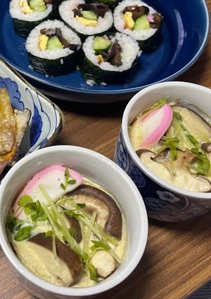 春雨入り減塩茶碗蒸し　低たんぱく腎臓病食-レシピのメイン写真