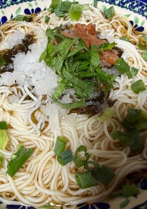おろしに梅肉ともずくでさっぱりソーメン-レシピのメイン写真