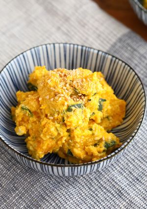 レンジで簡単！【濃厚かぼちゃの白和え】-レシピのメイン写真