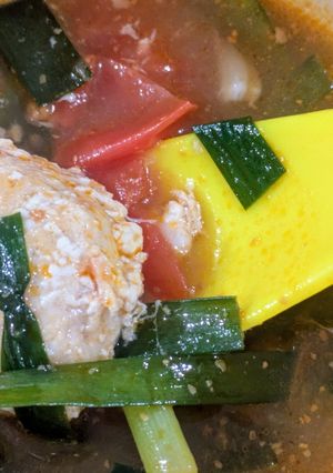 鶏団子のおかずスープ【プチッとうどんで】-レシピのメイン写真