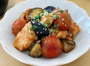 鶏肉と茄子トマトのポン酢炒め-レシピのメイン写真