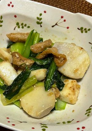 レンジで簡単⭐︎里芋とイカの塩麹炒め-レシピのメイン写真