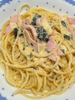 ハムとほうれん草の豆乳パスタ-レシピのメイン写真