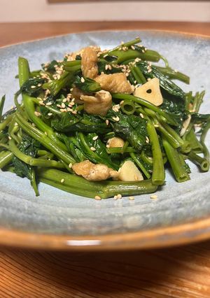 空芯菜と油揚げの炒め物-レシピのメイン写真