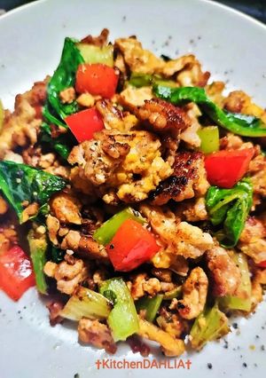 【袋麺の粉♻️】🇹🇭トムヤム風えび味🦐小松菜炒め🥬！-レシピのメイン写真