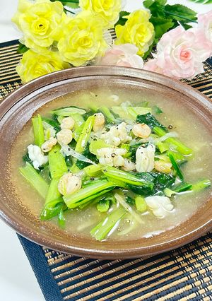 小松菜とエビとイカの極上塩あんかけ炒め-レシピのメイン写真