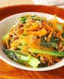 ワンパン◎小松菜とにんじんの肉味噌炒め