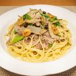 豚肉とごぼうと小松菜のパスタ