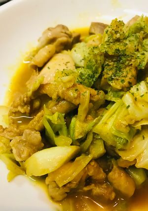 鶏肉とキャベツのカレー粉炒め-レシピのメイン写真