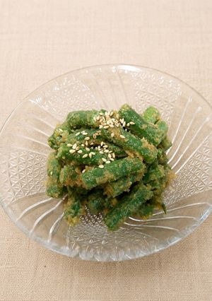 まかない“旬のインゲン練り胡麻和え”-レシピのメイン写真