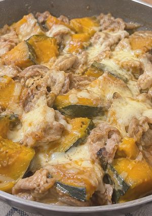 かぼちゃと豚こまのチーズ蒸し🐷🧀-レシピのメイン写真