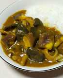 ナスときのこ(ひらたけ)のカレー