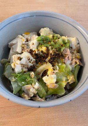 豆腐とツナの卵とじ丼⭐︎レンジで⭐︎包丁不要-レシピのメイン写真