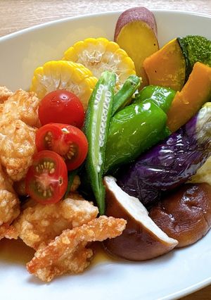 夏野菜たっぷり！鶏と野菜の揚げ⭐︎蒸し浸し-レシピのメイン写真